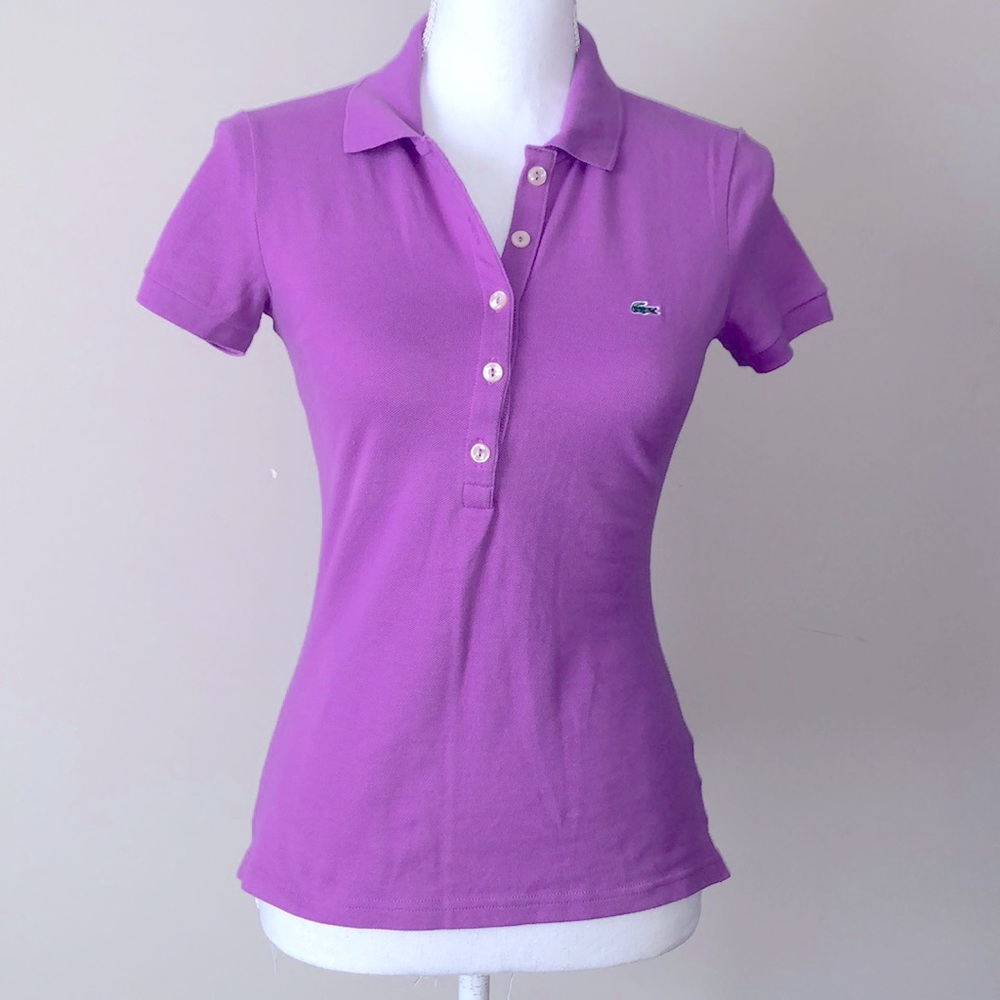 Women’s LACOSTE polo shirt, purple